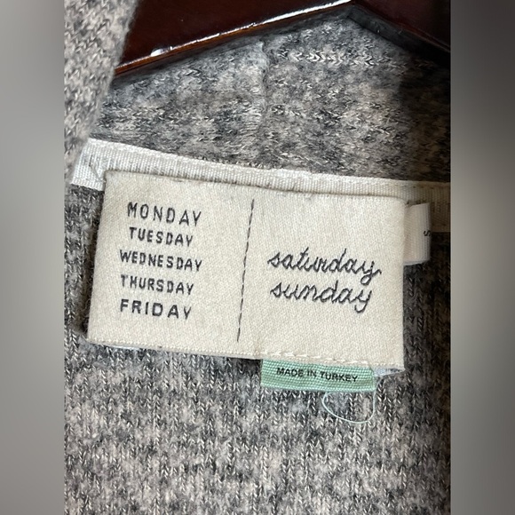 Anthropologie Saturday Sunday Size Small Gray Open Front Cardigan With Pockets - Picture 2 of 6